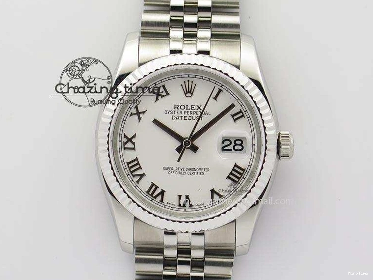 MiroTime 0420 DateJust 116234 BP Best Edition SS Sliver Dial Roman Markers On SS Bracelet A2824 V Tailored 3941